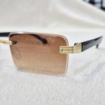عینک آفتابی سلین CELINE استاندارد UV فریم لس یونیسکس قهوه ای - Image 2