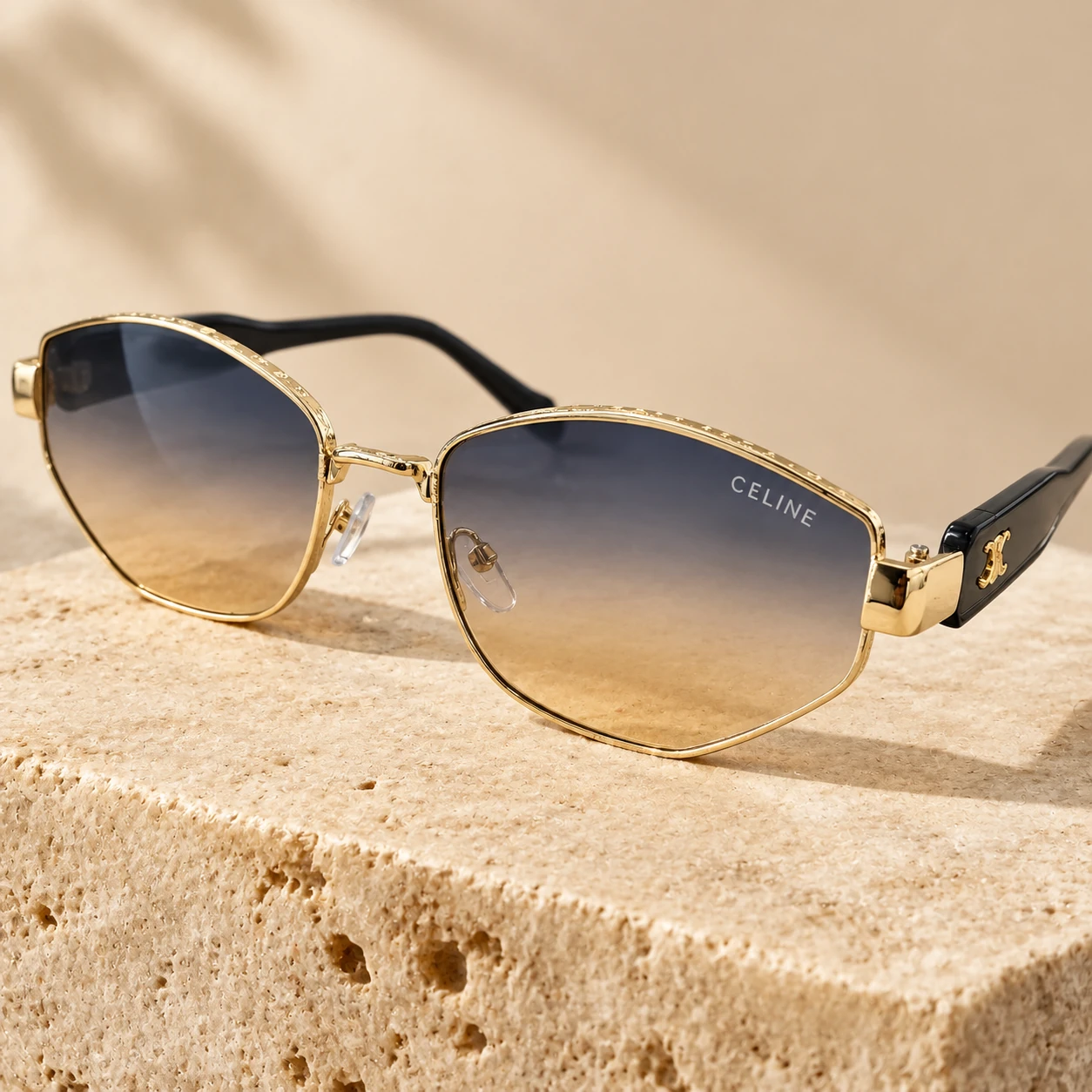 CELINE-SUNGLASS-COLOR عینک آفتابی سلین CELINE استاندارد UV یونیسکس چند ضلعی رنگی - Image 1